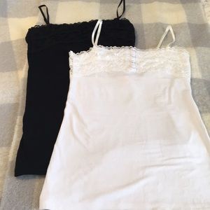 2 Cotton/Lace Tanks/Camisoles